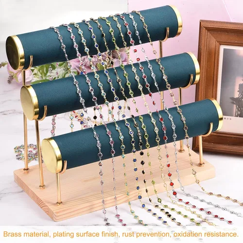 Miniatura 4 de uxcell Cadena de diamantes de imitación blancos de 2 yardas a granel con cadena de latón chapada en plata para hacer joyas, manualidades, pulseras