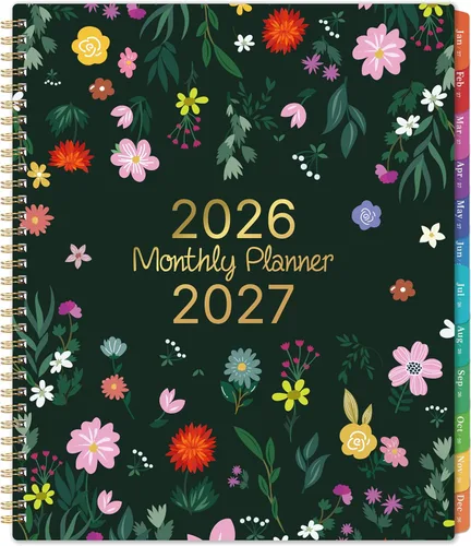 Agenda mensual 2026-2027 – julio 2026 – diciembre 2027, agenda mensual 18 / calendario 2026-2027, 9 x 11 pulgadas, 18 meses, pestañas coloridas,