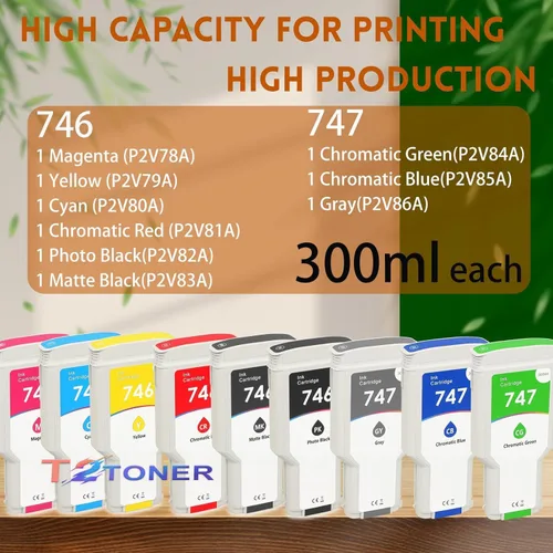 Miniatura 3 de Cartucho de tinta magenta 746 de 10.1 fl oz (P2V78A) compatible con impresora de trazador de gran formato Z6 y Z9+ 746 (paquete de 1)