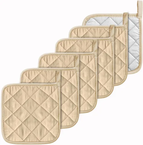 Juego de soportes para ollas de cocina, resistentes al calor, juego de agarraderas de algodón puro, salvamanteles, posavasos grandes, almohadillas
