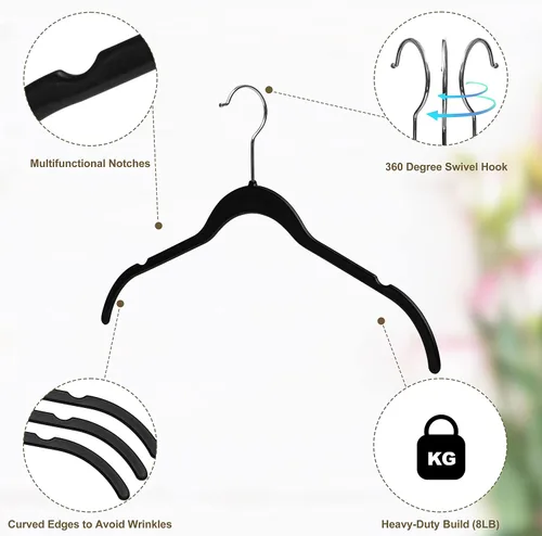 Miniatura 5 de Quality Hangers Perchas de plástico que no son de terciopelo para la ropa, juego de perchas resistentes para ropa, perchas para armario que ahorran