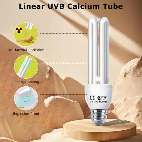 Miniatura 6 de Lámpara lineal UVA/UVB 10.0, 26W - Iluminación de hábitat del desierto, lámpara compacta de terrario, bombilla UVB para dragón barbudo, lagarto, 1
