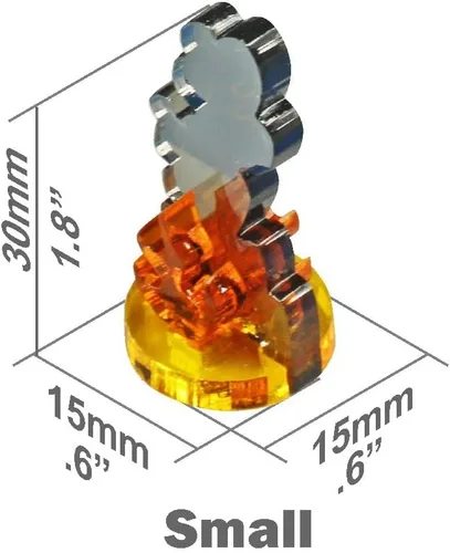 Miniatura 4 de LITKO Marcador Flaming Wreckage, pequeño Juego de 7 Base de 0.591 in, 1.181 in de alto Compatible con Warhammer 40K, Age of Sigmar