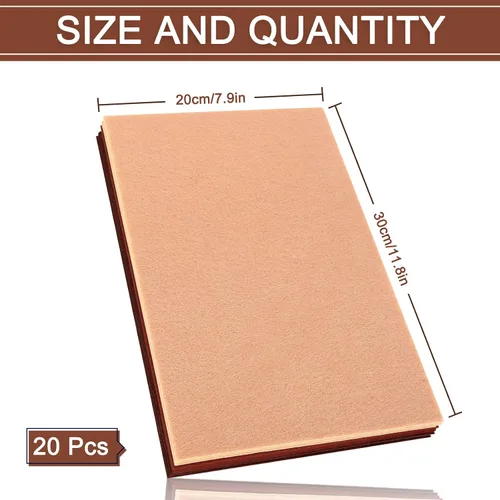 Miniatura 2 de Whaline 20 hojas de tela de fieltro en tono de piel, tono de piel, suave, grueso, surtido marrón crema, paquete de fieltro para manualidades