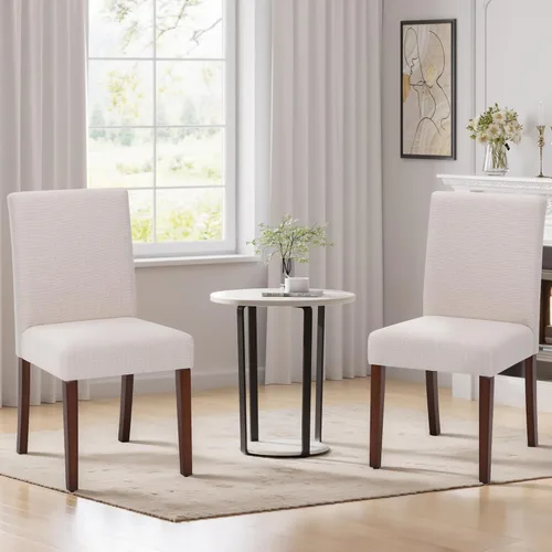 MALOL Upholstered Dining Chairs Set of 2, Fabric Dining Room Chairs, Modern Wooden Dining Chair, Kitchen Side Chairs, Farmhouse Dinner Chair with