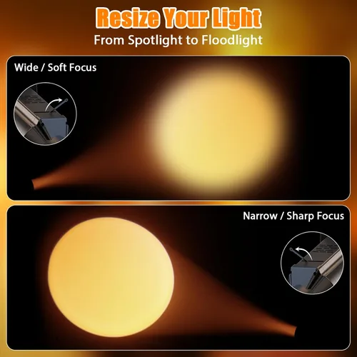 Miniatura 4 de LEKO - Focos de escenario de perfil, luces COB blancas frías y cálidas de 100 W, 3200K-5600K, control de zoom y luces elipsidales DMX512 Par, focos