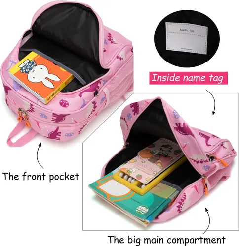 Miniatura 5 de Mochila para niños pequeños, mochila para preescolar o jardín de infantes, Rosado, Personalizado