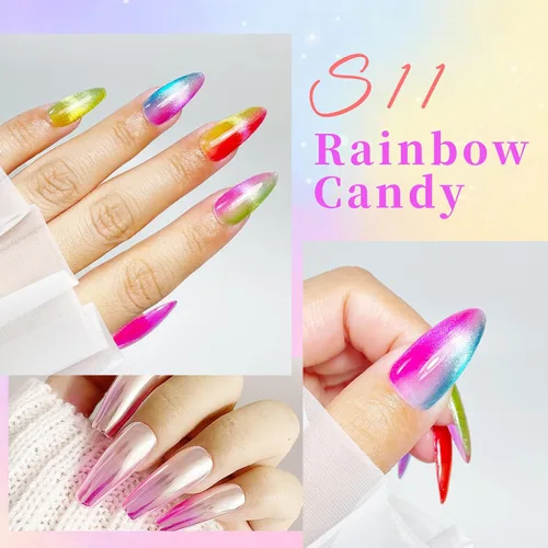 Miniatura 4 de VARNAIL Rainbow Candy Jelly - Kit de esmalte de uñas de gel de 6 colores y capa base de regalo, kit de esmalte de gel transparente arcoíris
