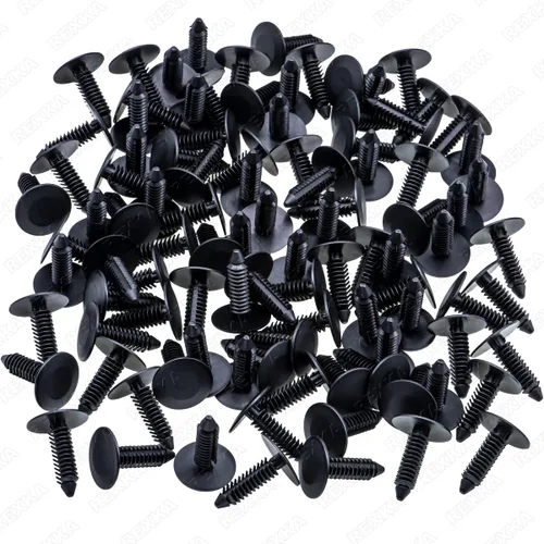 Miniatura 2 de Rexka 100 unids M6.3 Splash Shield Cubierta de la rueda Cubierta de parachoques Retenedor Clip Pin Remache para Jeep Dodge Ram Chrysler 6501916 GM