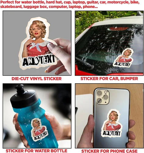 Miniatura 3 de Calcomanías personalizadas de foto retro con diseño vintage de rostro con nombre, impermeables, de vinilo, para laptop, botella de agua, autos