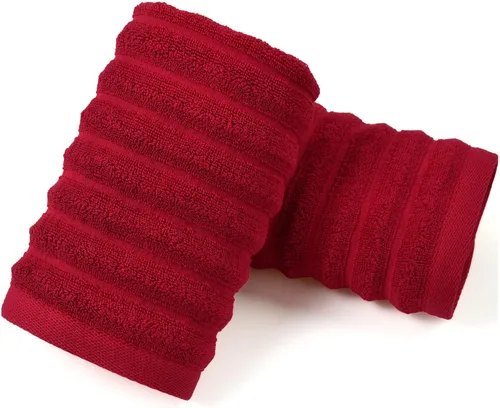 Miniatura 19 de Jacquotha Paquete de 2 toallas de mano de baño (negra) acanaladas, toallas faciales de algodón para habitación de invitados y spa, 13 x 29 pulgadas