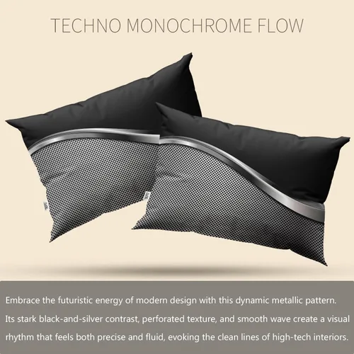 Miniatura 3 de 2 Pack Rectangle Pillow Covers 12x16 Inch, Silver and Black Metallic Decorative Throw Pillow Cases, Double-Sided Printed Boudoir Cushion Covers for
