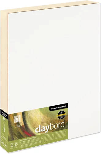 Panel de pintura en madera Ampersand Art Supply: Serie Museo Claybord, 40,6 cm x 50,8 cm, perfil acunado de 3,8 cm Perfil con cuna de 1-1/2"