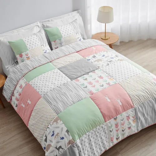 Miniatura 8 de Sweet Jojo Designs Juego de edredón de bosque forestal con animales para niños y niñas, unisex, tamaño Queen, edredón de tamaño completo para niños