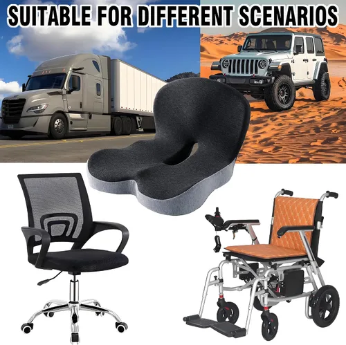 Miniatura 6 de Cojín de asiento de espuma viscoelástica para conductores de camiones, asiento de automóvil y sillas de oficina, cojín ergonómico para silla