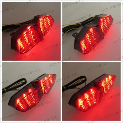 Miniatura 8 de MT178- Luz trasera integrada intermitentes compatibles con YZF R6 03-05 XTZ1200 12-14 Smoke Claro