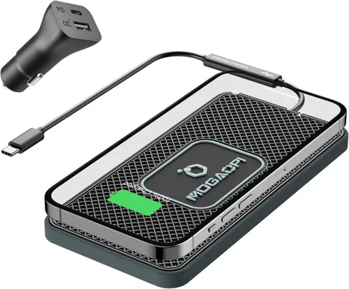Almohadilla de carga inalámbrica para automóvil, cargador inalámbrico MOGAOPI de 15 W tipo C, cargador rápido PD20W compatible con iPhone 16 Pro
