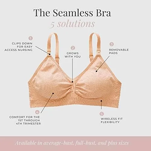 Miniatura 5 de Motherhood Maternity Brasier de lactancia sin costuras con clip para mujer, lavable a máquina, tallas S a 3X, disponibles en paquetes de 1 y 2