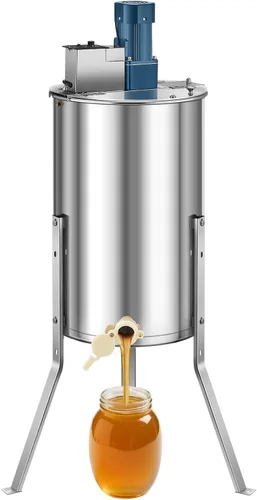 Miniatura 10 de VEVOR, extractor de miel eléctrico, extractor de miel de 6 marcos con tapa transparente, tambor de panal de acero inoxidable de 140W, altura