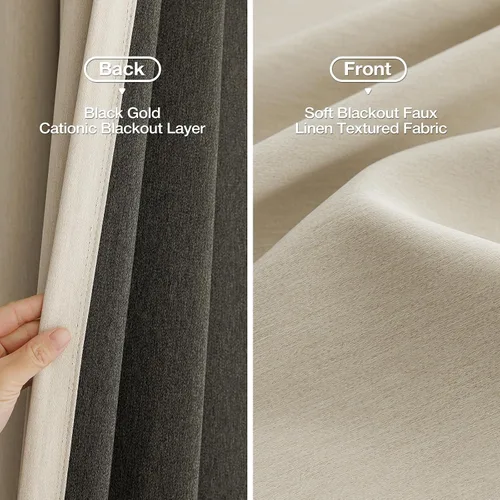 Miniatura 7 de Anmao Cortinas opacas gruesas con textura pesada para sala de estar de 108 pulgadas de largo, juego de 2 paneles con ojales para oscurecer