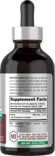 Miniatura 2 de Horbäach Yodo Nascent 325mcg 4oz Suplemento líquido orgánico Vitamina vegana, sin OMG y sin gluten