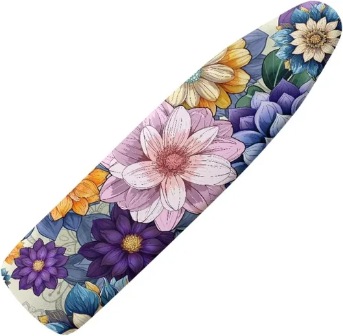 Miniatura 14 de Funda floral a prueba de arañazos para tablas de planchar de tamaño estándar, reflectante, con 3 ganchos y bucles para decoración de tablas de 15 x