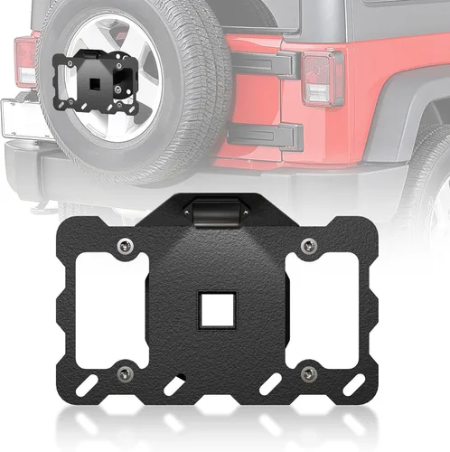 Miniatura 7 de YZONA - Marco de placa de repuesto para llantas de repuesto con luz iluminada y tercera luz de freno compatible con Jeep Wrangler JK JKU Unlimited