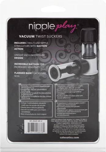 Miniatura 6 de California Exotic Novelties Nipple Play - Ventosas al vacío, color negro y transparente