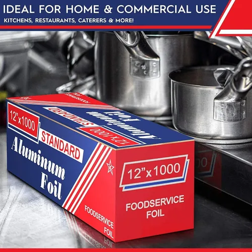 Miniatura 5 de Rollo de papel de aluminio estándar para servicio de alimentos de 12" x 1000