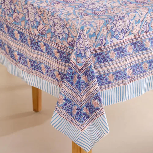 Miniatura 38 de Funda de mesa impresa a mano con diseño exquisito, tela de algodón premium, perfecta para comedor y decoración, mantel de mesa
