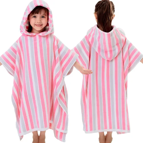 Miniatura 23 de VOOVA & MOVAS Poncho de Toalla de Baño Gruesa con Capucha para Niños (4-8 Años) - Bata de Toalla de Natación de Algodón Turco Suave y Absorbente