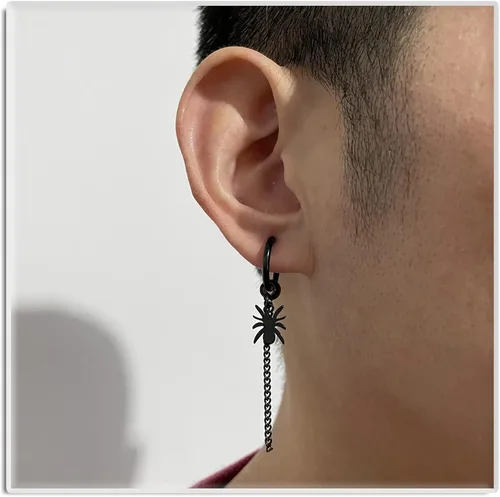 Miniatura 6 de Xusamss Punk Jewelry - Pendientes colgantes de acero inoxidable con bisagras de araña larga