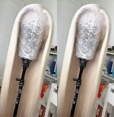 Miniatura 35 de ANDRIA Pelucas de encaje frontal de 13 x 4 pulgadas, densidad del 200 %, peluca frontal de encaje prearrancada, pelucas sin pegamento, pelucas