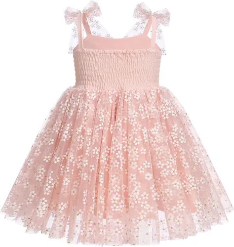 Miniatura 2 de Vestido tutú de verano para niñas pequeñas, sin espalda, vestido de princesa para fiesta de cumpleaños, lentejuelas con volantes, tul con lazo