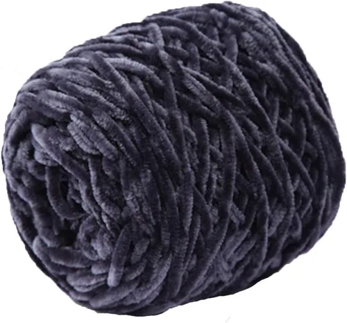 Miniatura 22 de Hilo de punto grueso negro, hilo de terciopelo de felpilla, hilo de chenilla gruesa 100% poliéster, tejido de brazo, tejido a mano, tejido