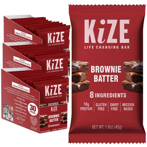 Miniatura 20 de KiZE Energy Bars - Barras energéticas de reemplazo de comidas con alto contenido de proteínas, a base de mantequilla de almendras, sin gluten, sin