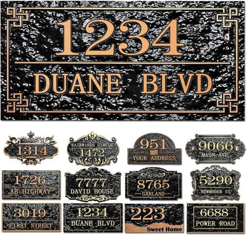 Miniatura 11 de Placa personalizada de dirección de casa, letrero de dirección de nombre de calle personalizado para números de casa, placa para buzón de garaje