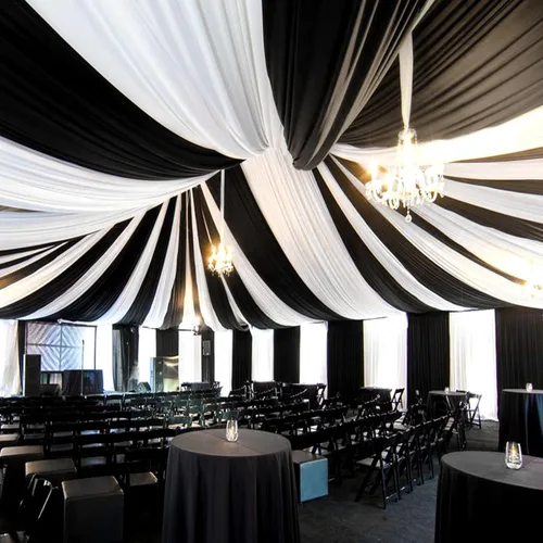 Miniatura 38 de 6 paneles de cortinas blancas para techo de boda, cortinas de techo de 5 x 10 pies, cortinas de tela transparente para arco de boda, cortinas