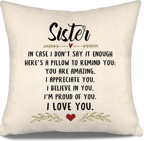 Miniatura 34 de En caso de que no lo diga lo suficiente aquí hay una almohada para recordarte que eres increíble, te aprecio, te quiero. Funda de almohada para tía