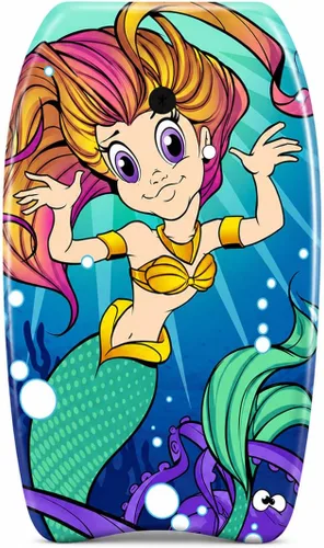 Miniatura 19 de PMU Bodyboard estampado con gráficos, correa de muñeca ligera, parte inferior lisa para playa, mar y piscina, tabla de surf para niños, adolescentes