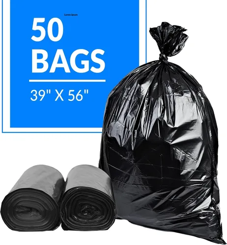 Miniatura 2 de Reli. Bolsas de basura resistentes de 55 a 60 galones, 50 bolsas, 50 a 60 galones, basura negra grande, fabricadas en Estados Unidos
