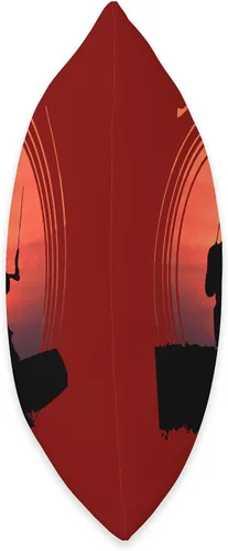 Miniatura 2 de Kitesurf Gifts and Surf Lover Tees by taiche Kitesurfer Surfing The Wave Artistic Silhouette and Sunset Throw Pillow, 16x16, Multicolor