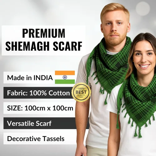 Miniatura 39 de LOVARZI Shemagh Cottons Arab Keffiyeh - Bufanda militar táctica para cabeza y cuello