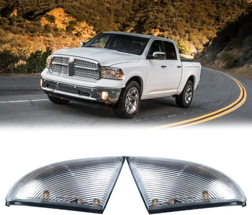 Miniatura 9 de Conjunto de Lámpara LED de Señal de Giro para Espejo Lateral Intermitente Ahumada Lámpara de Charco Compatible con Dodge Ram 1500 2500 2010-2018