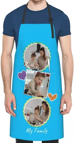 Miniatura 12 de EAQ Delantales personalizados para mujeres y hombres, delantales personalizados con foto personalizada para cocinar, servir, cafetería Delantal