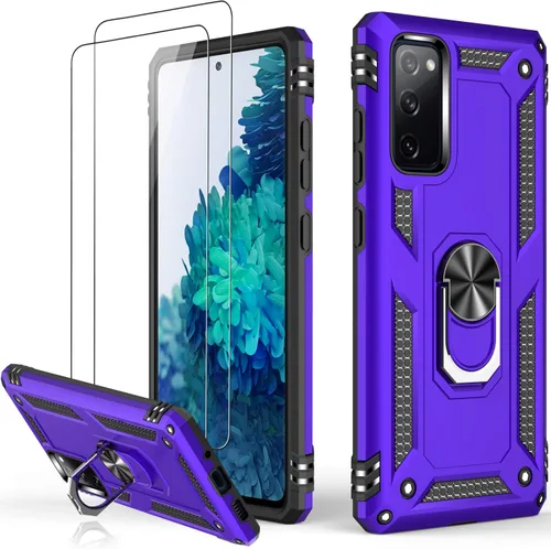 LUMARKE Funda para Galaxy S20 FE con protector de pantalla, supera los 16 pies, probada en caídas, de grado militar, con soporte de anillo