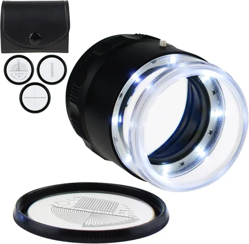 Miniatura 11 de Jewelers - Lupa iluminada de 0.984 in con lupa enfocada en LED para gemas, óptica textil, bordado, placa de circuito, monedas, escala de retícula 1