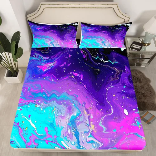 Miniatura 24 de Erosebridal - Juego de sábanas con mapa mundial tamaño TwinXL, juego de ropa de cama azul para niños y niñas, sábana bajera con mapa de varios