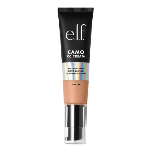 e.l.f. Crema Camo CC, SPF 30, base correctora de color con cobertura de media a completa, acabado con aspecto aerógrafo, vegana y libre de crueldad,