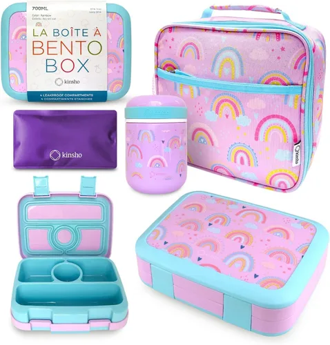 Miniatura 9 de Caja Bento con Térmico, Tarro de Comida de Acero Inoxidable para Comida Caliente-Fría o Sopa, Bolsa de Almuerzo Aislada y Set de Paquete de Hielo